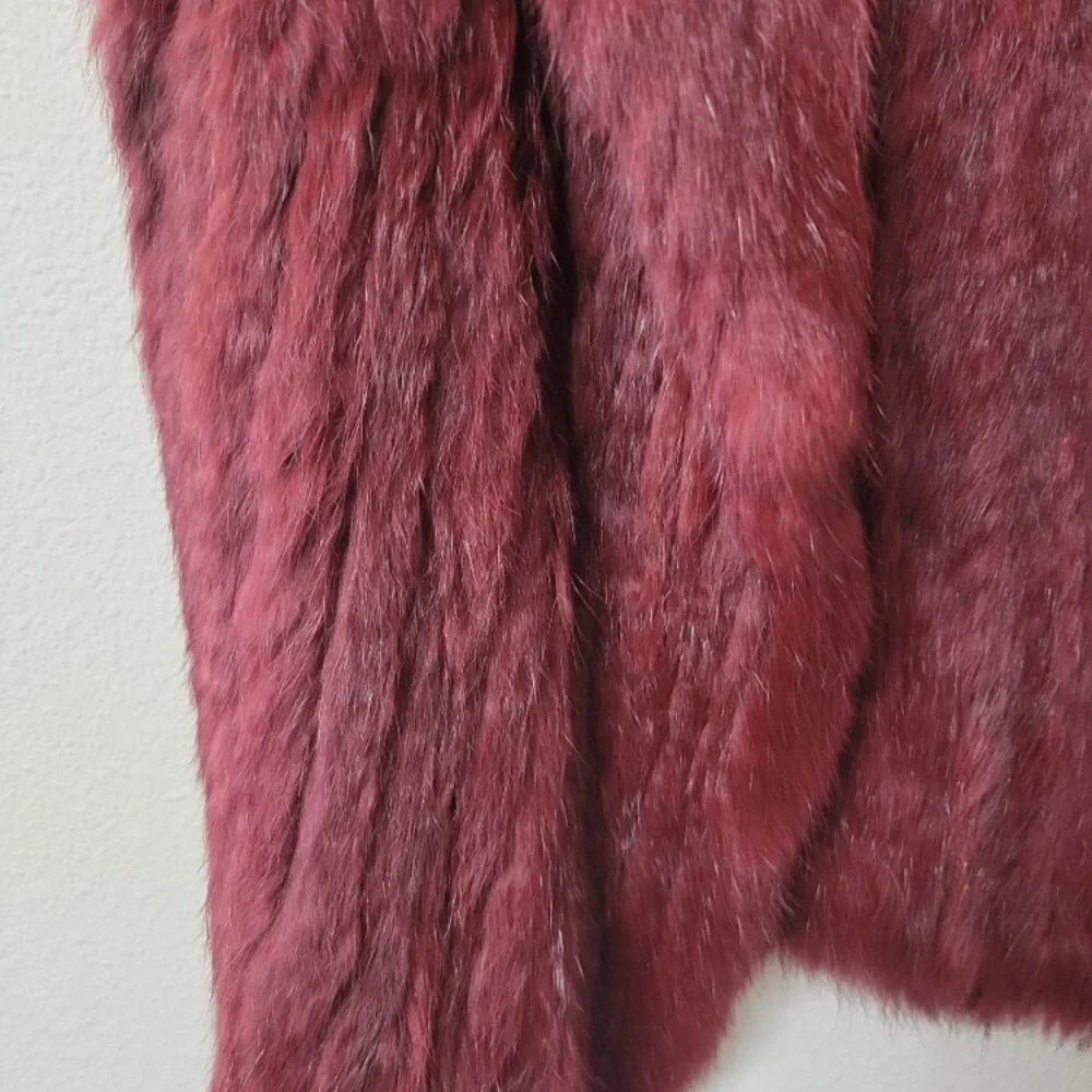 Joie burgundy fur vest, Small - Picture 7 of 10